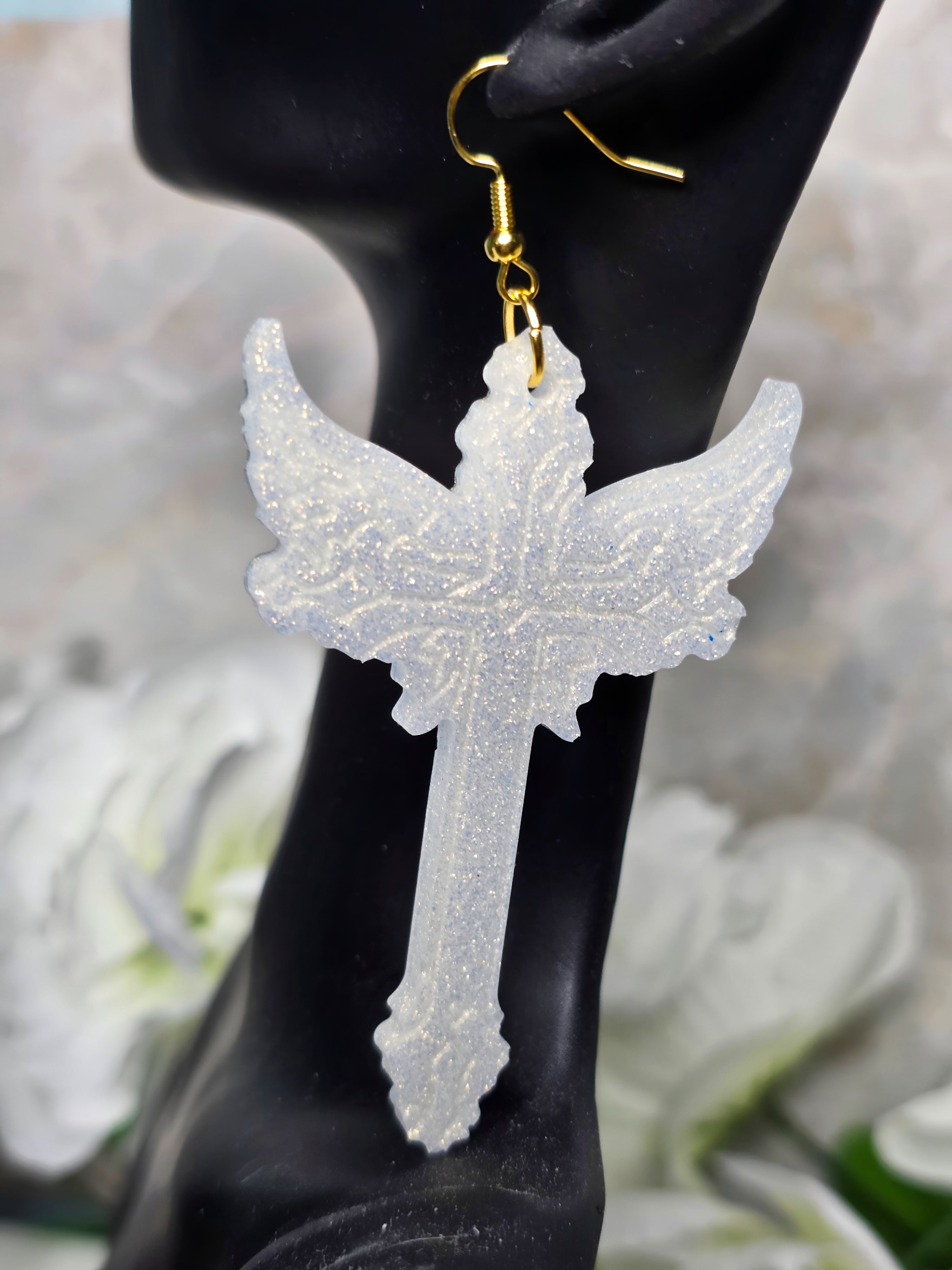 Angel Wing Cross Resin Earrings (Custom Only)