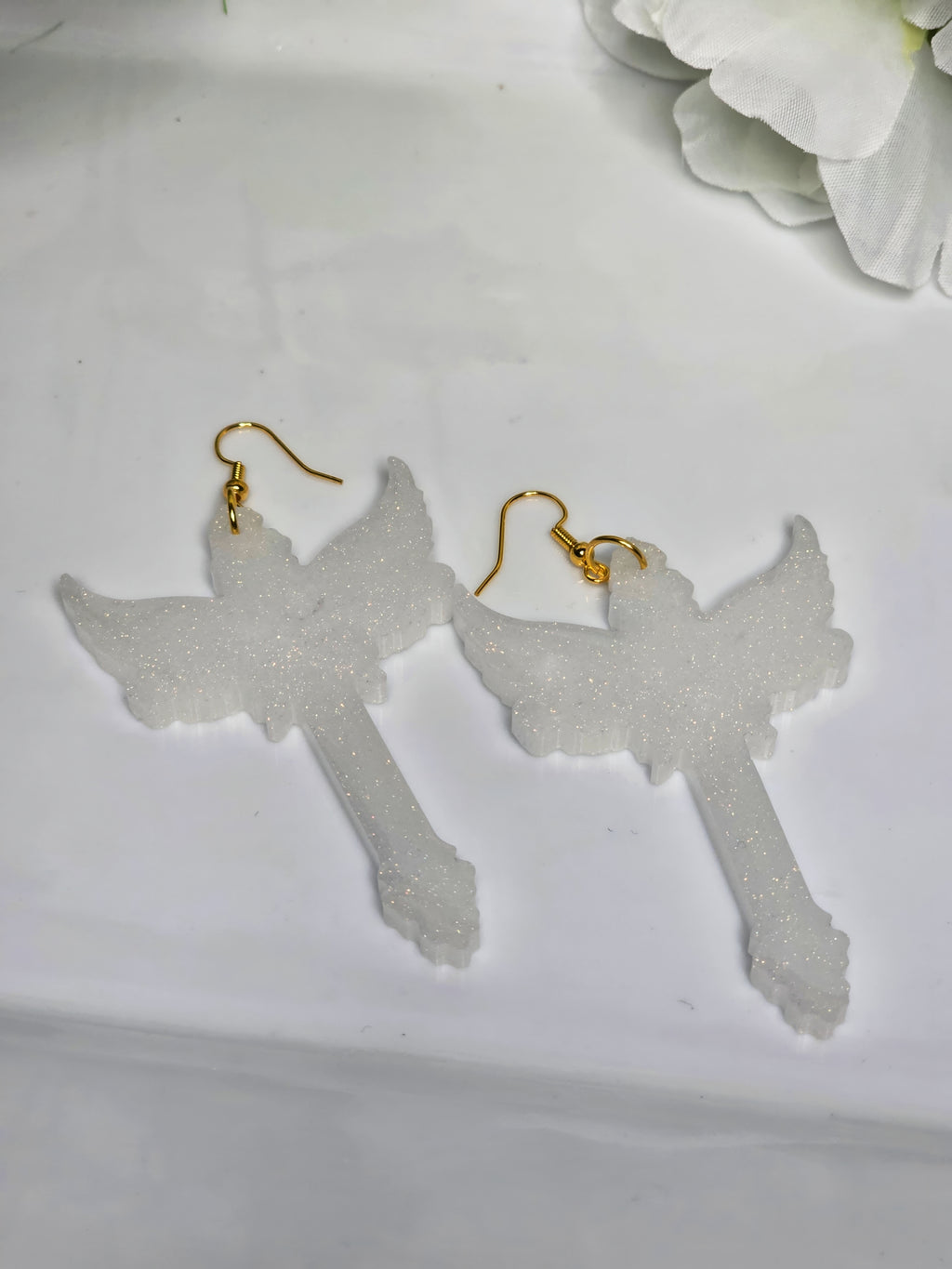 Angel Wing Cross Resin Earrings (Custom Only)