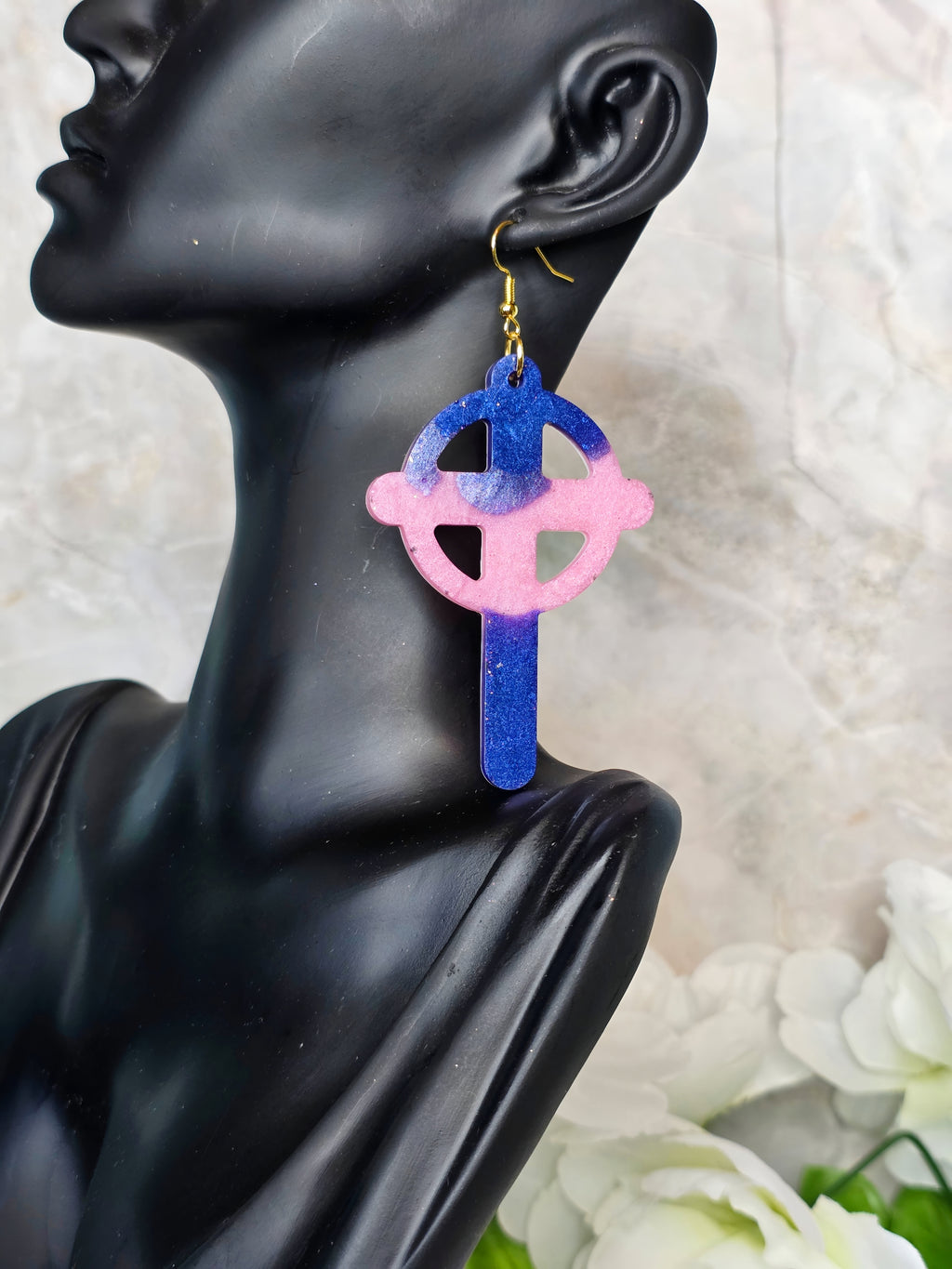 Infinity Cross Resin Earrings