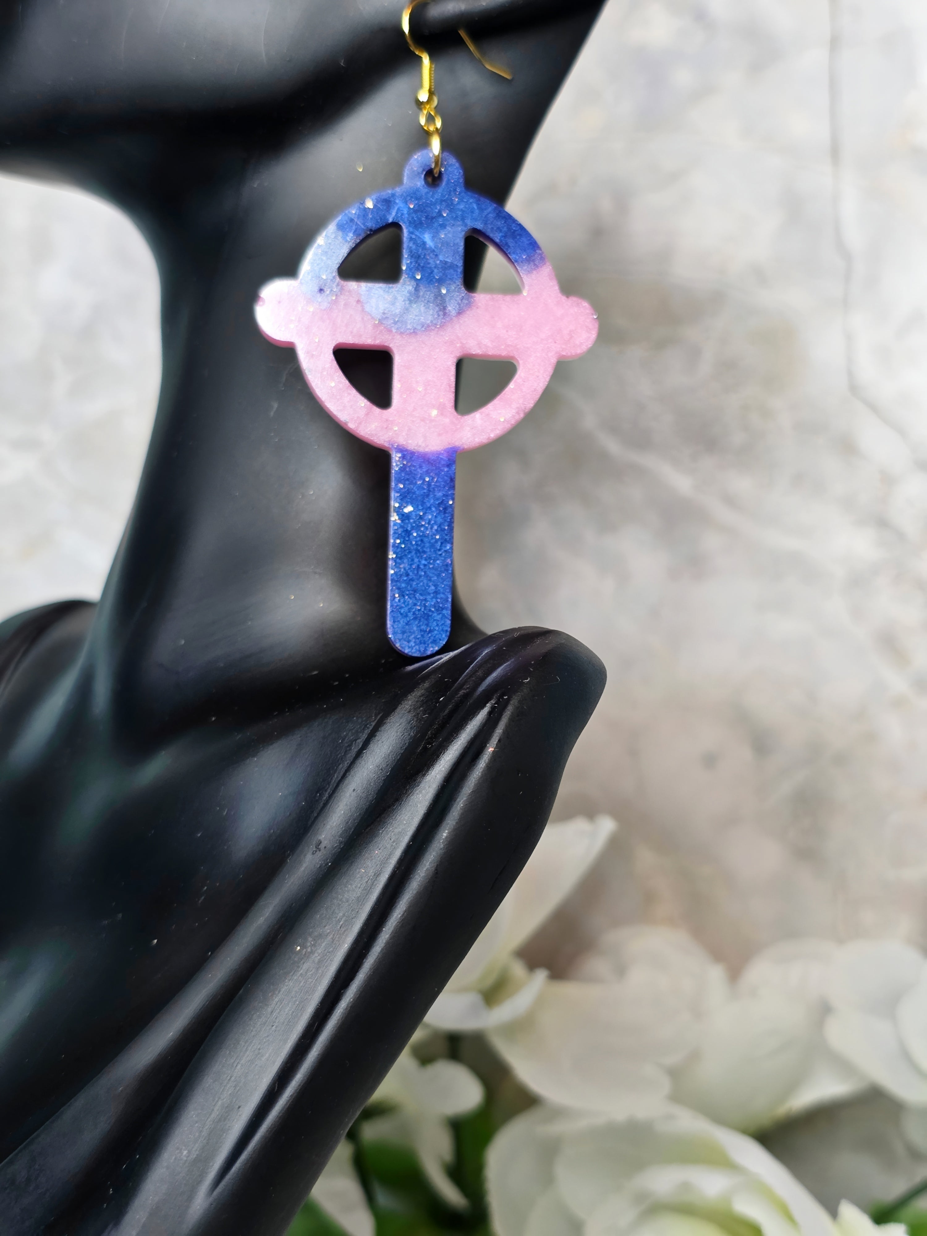 Infinity Cross Resin Earrings