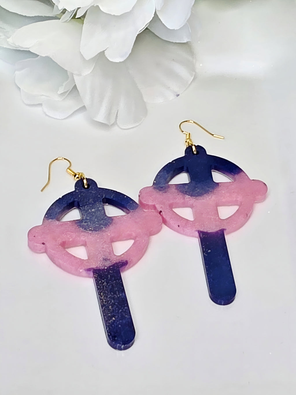 Infinity Cross Resin Earrings