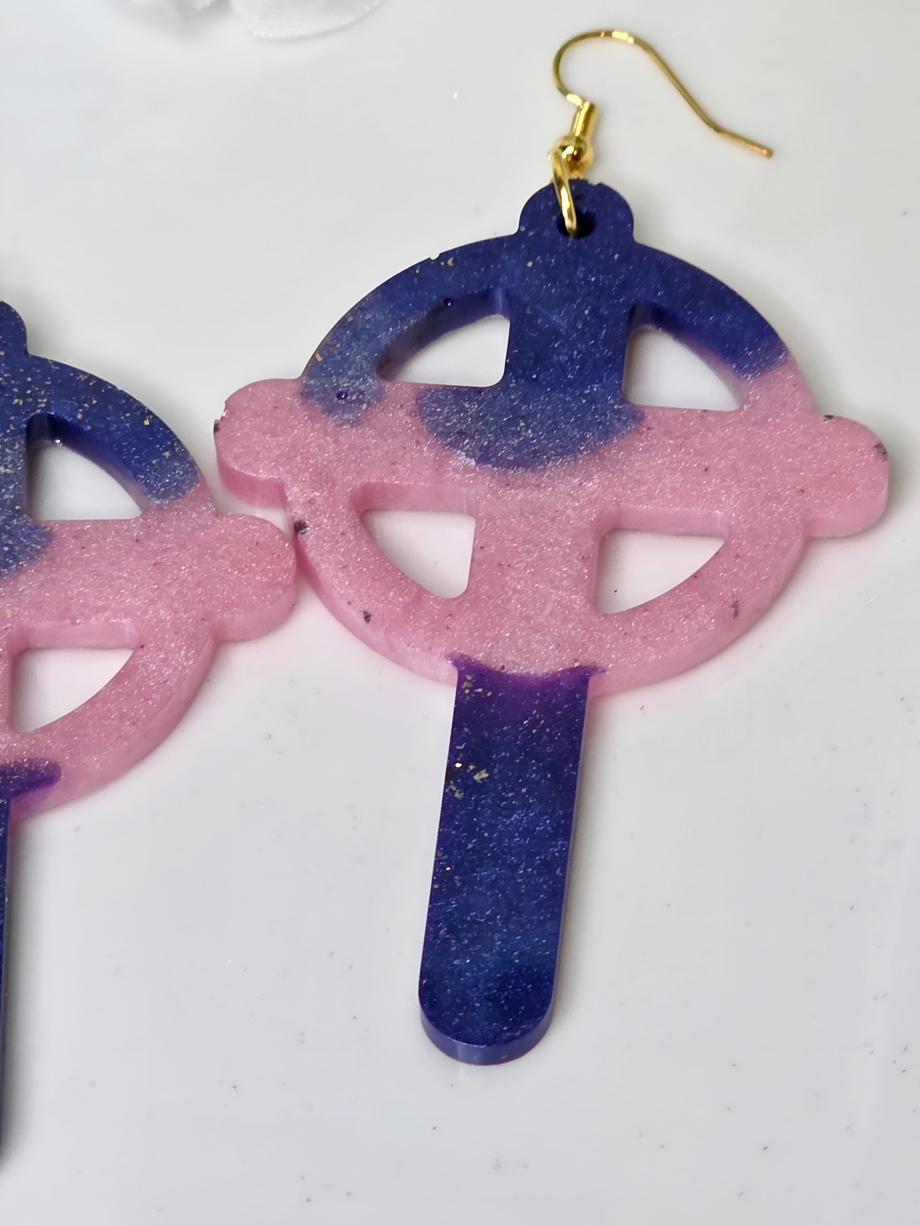 Infinity Cross Resin Earrings