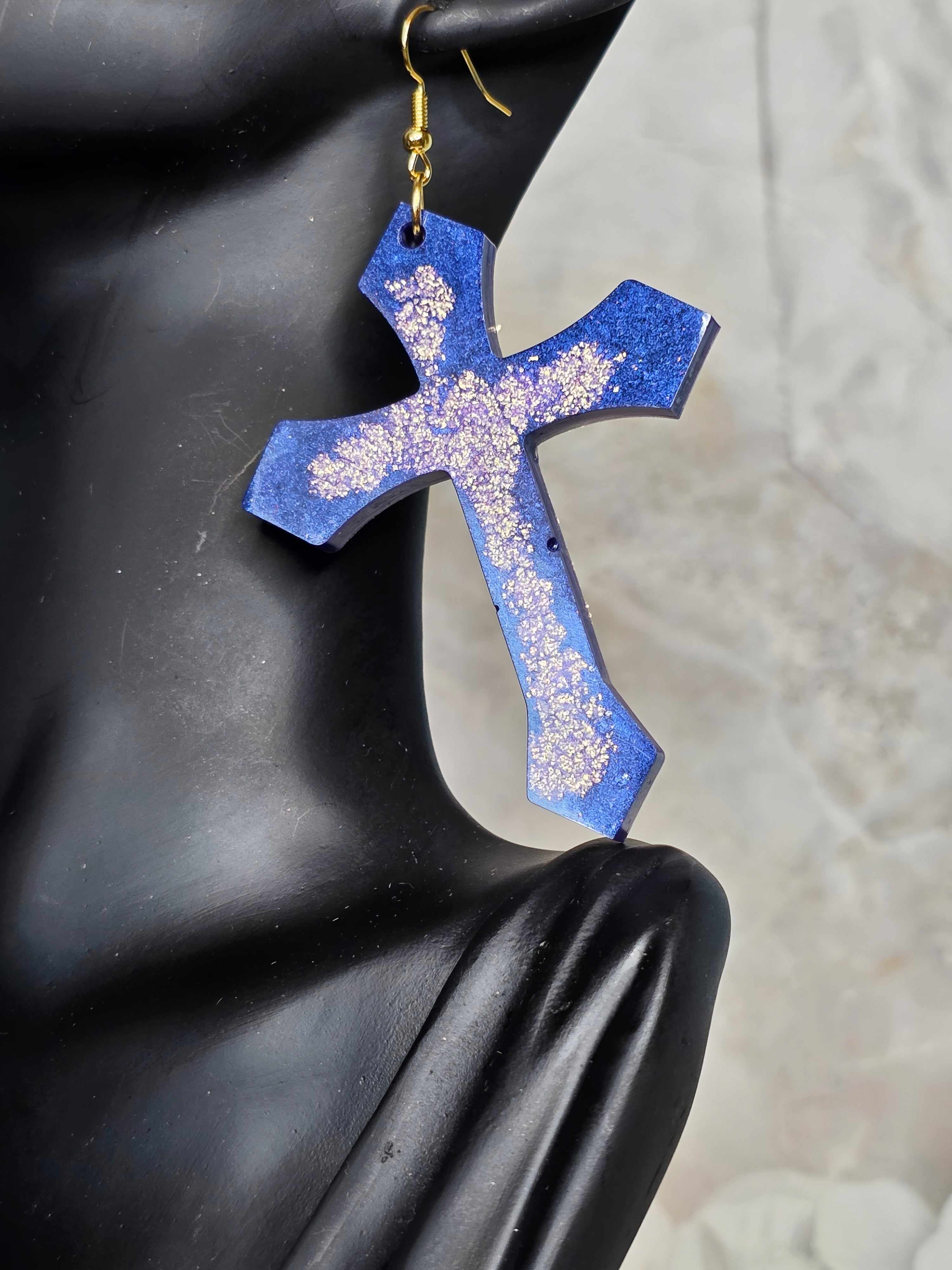 Cross Within a Cross Resin Earrings