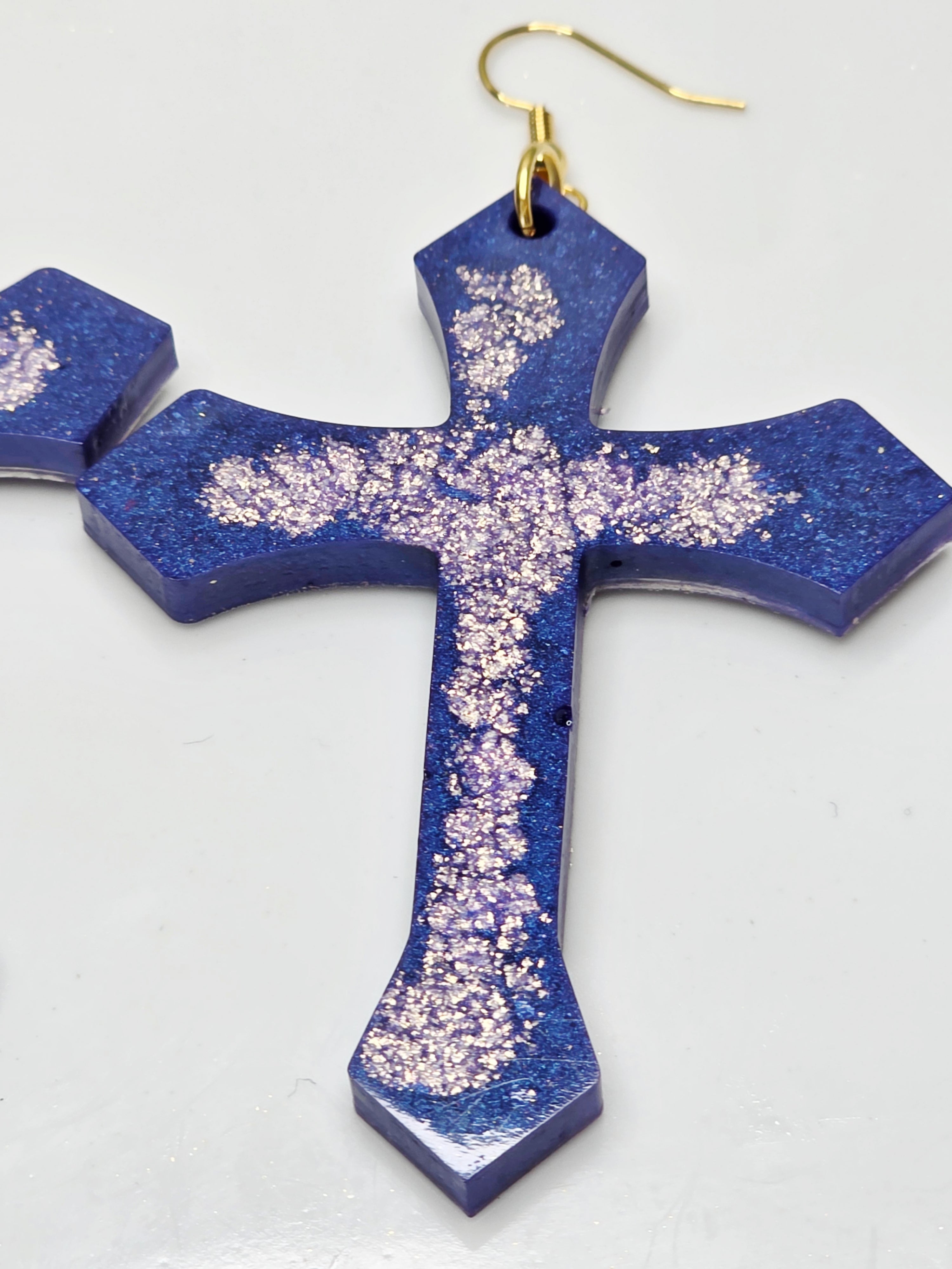 Cross Within a Cross Resin Earrings