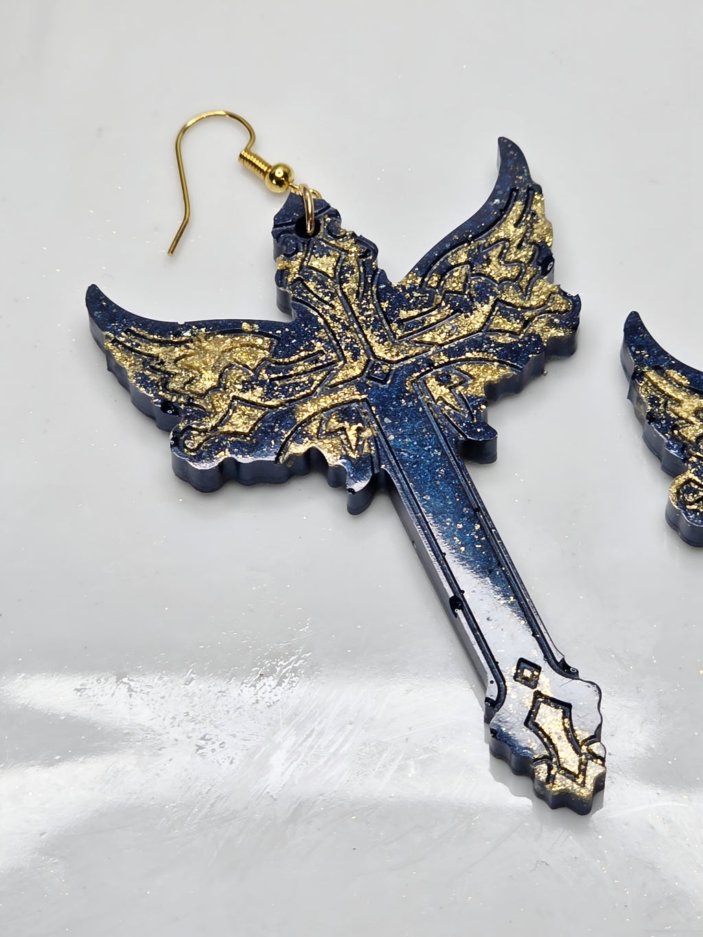 Angel Wings & Cross Resin Earrings
