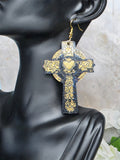 Infinity Cross with Heart Resin Earrings