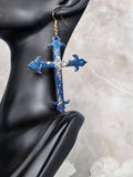 Galaxy Splash Resin Cross Earrings