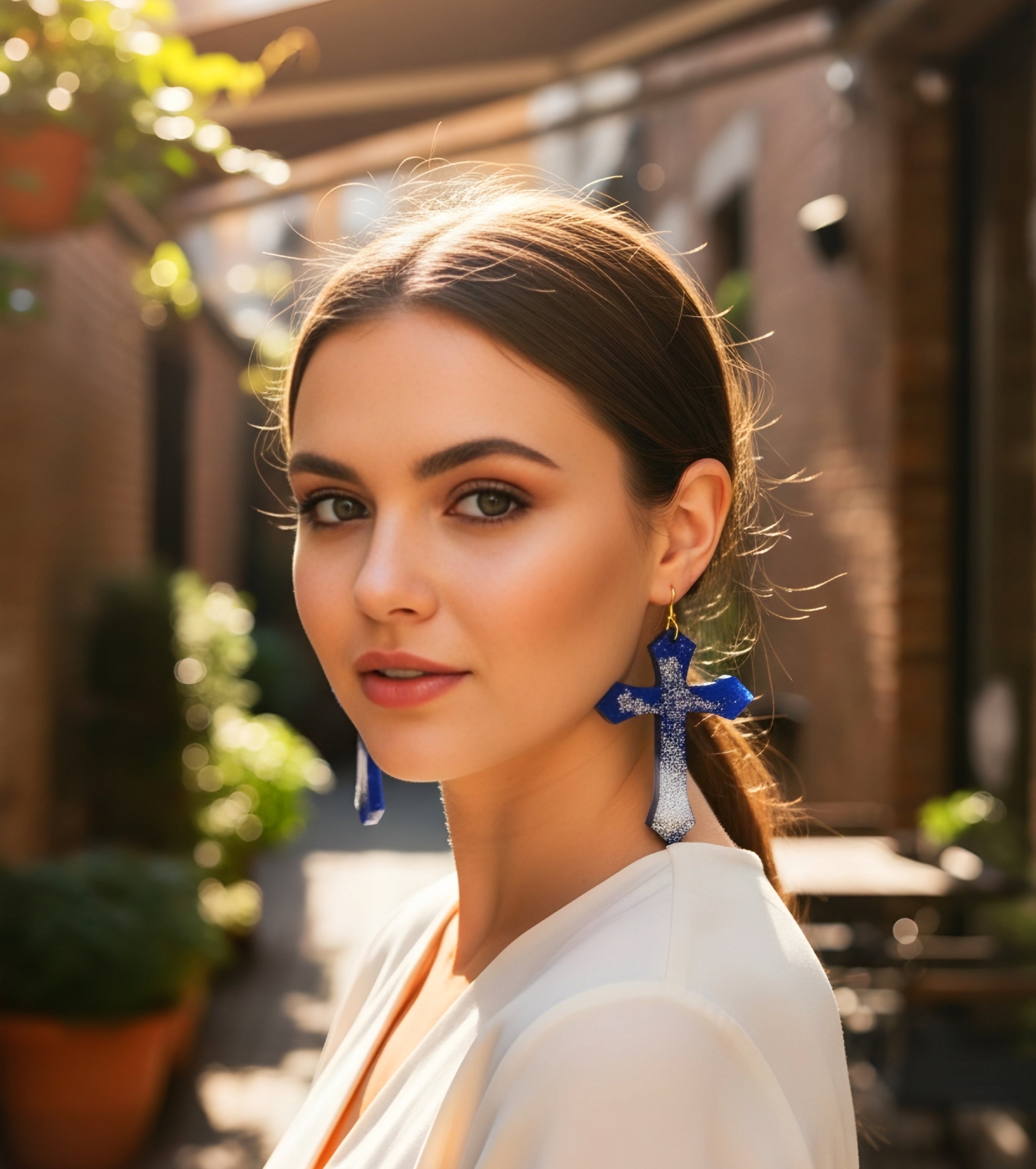 Cross Within a Cross Resin Earrings
