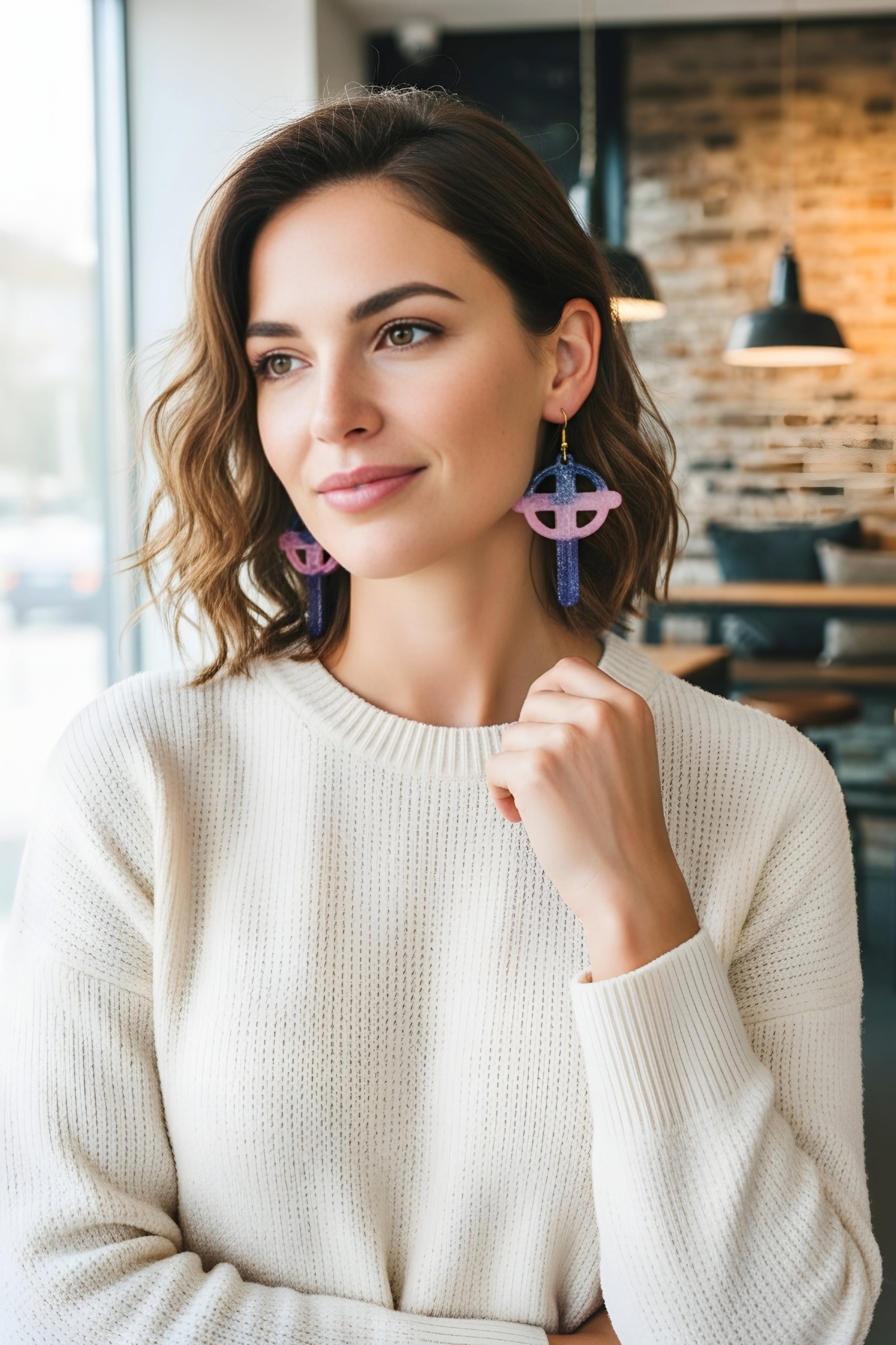 Infinity Cross Resin Earrings