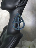 Galaxy Teardop Resin Cross Earrings